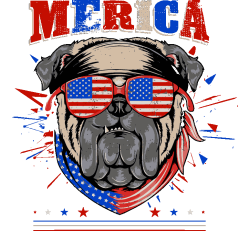 Perro gánster con bandera de americe